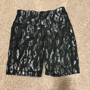 ZELOS Black Animal Print Bike Shorts